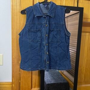 Charter Club Blue Denim Sleeveless Vest